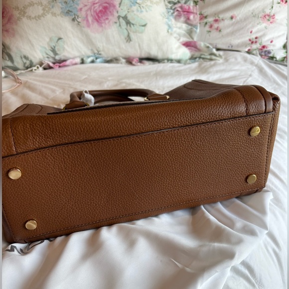Michael Kors Carine Satchel Bag Camel Brown Leather with Strap and Dust Bag EUC - Picture 12 of 16